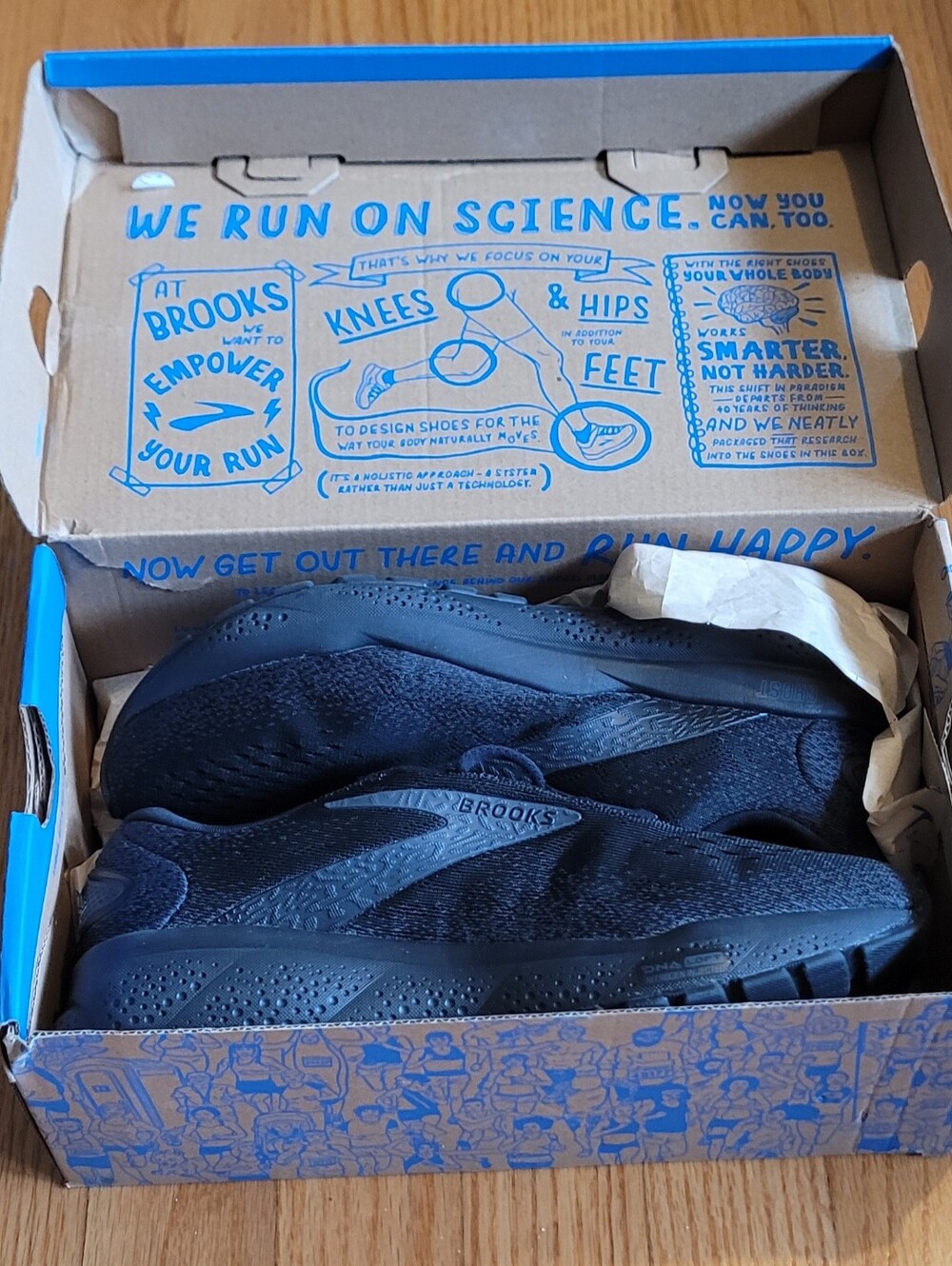 Brooks Ghost 16 Black Running Shoes- NEW with Box (NIB) Size: 7 - Picture 8 of 13